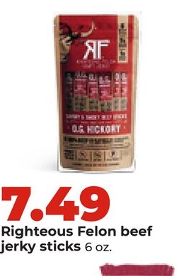 Righteous Felon beef jerky sticks