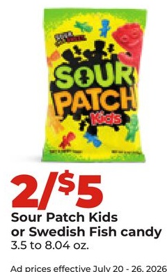 Sour Patch Kids or Swedish Fish candy