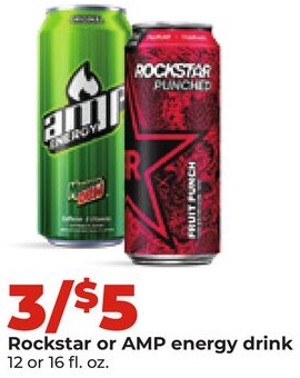Rockstar or AMP energy drink