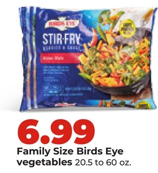 Family Size Birds Eye vegetables