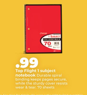 Top Flight 1 subject notebook