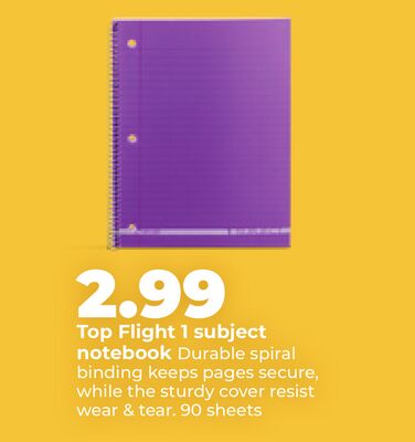 Top Flight 1 subject notebook