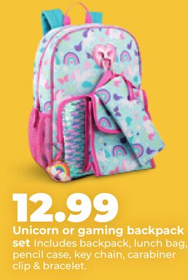 Unicorn or gaming backpack set