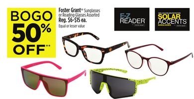 Foster Grant® Sunglasses or Reading Glasses Assorted Rep.