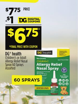 DG® health Children's or Adult Allergy Relief Nasal Spray 60 Sprays