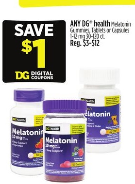 ANY DG® health Melatonin Gummies, Tablets or Capsules