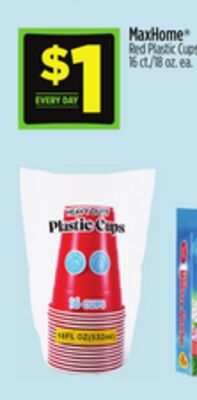 MaxHome® Red Plastic Cups
