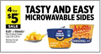 Kraft or Velveeta Mac & Cheese Single Cups
