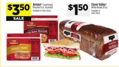 Armor® Lunch Pouches 9 oz. Assorted Clover Valley™ White Bread 20 oz.