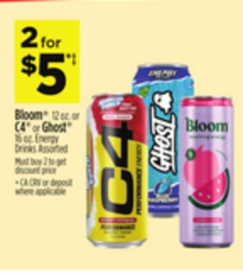 Bloom 12 oz. or C4® or Ghost® 16 oz. Energy Drinks