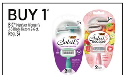 BIC® Men's or Women's 3-5 Blade Razors