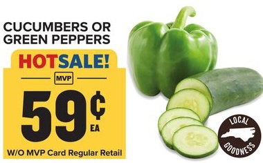 Cucumbers or Green Peppers