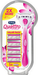 Schick Quattro, Hydro Silk, Hydro 5 or Intuition Razors