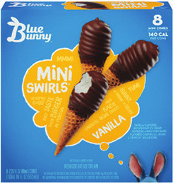 Blue Bunny Mini Swirl Cones