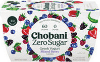 Chobani Greek or Zero Sugar Yogurt or Oikos Triple Zero Yogurt