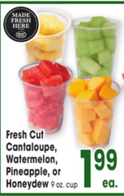 Fresh Cut Cantaloupe, Watermelon, Pineapple, or Honeydew