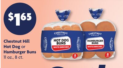 Chestnut Hill Hot Dog or Hamburger Buns