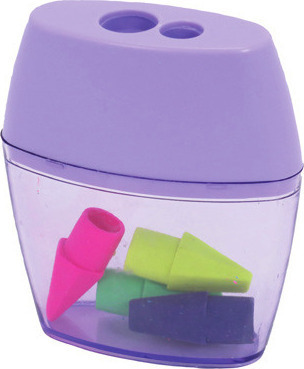 Pencil Sharpener with 4 Cap Erasers