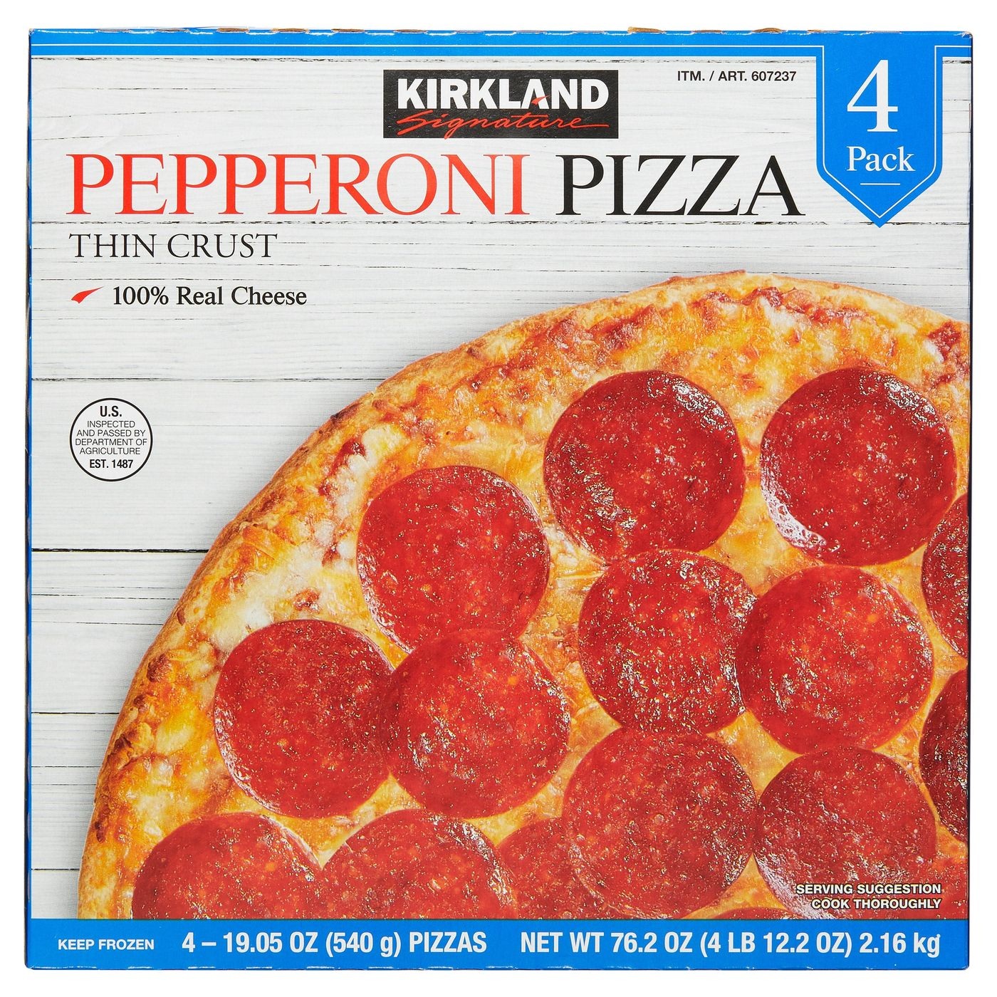 Product 1: Kirkland Signature Pepperoni Pizza (Thin Crust)