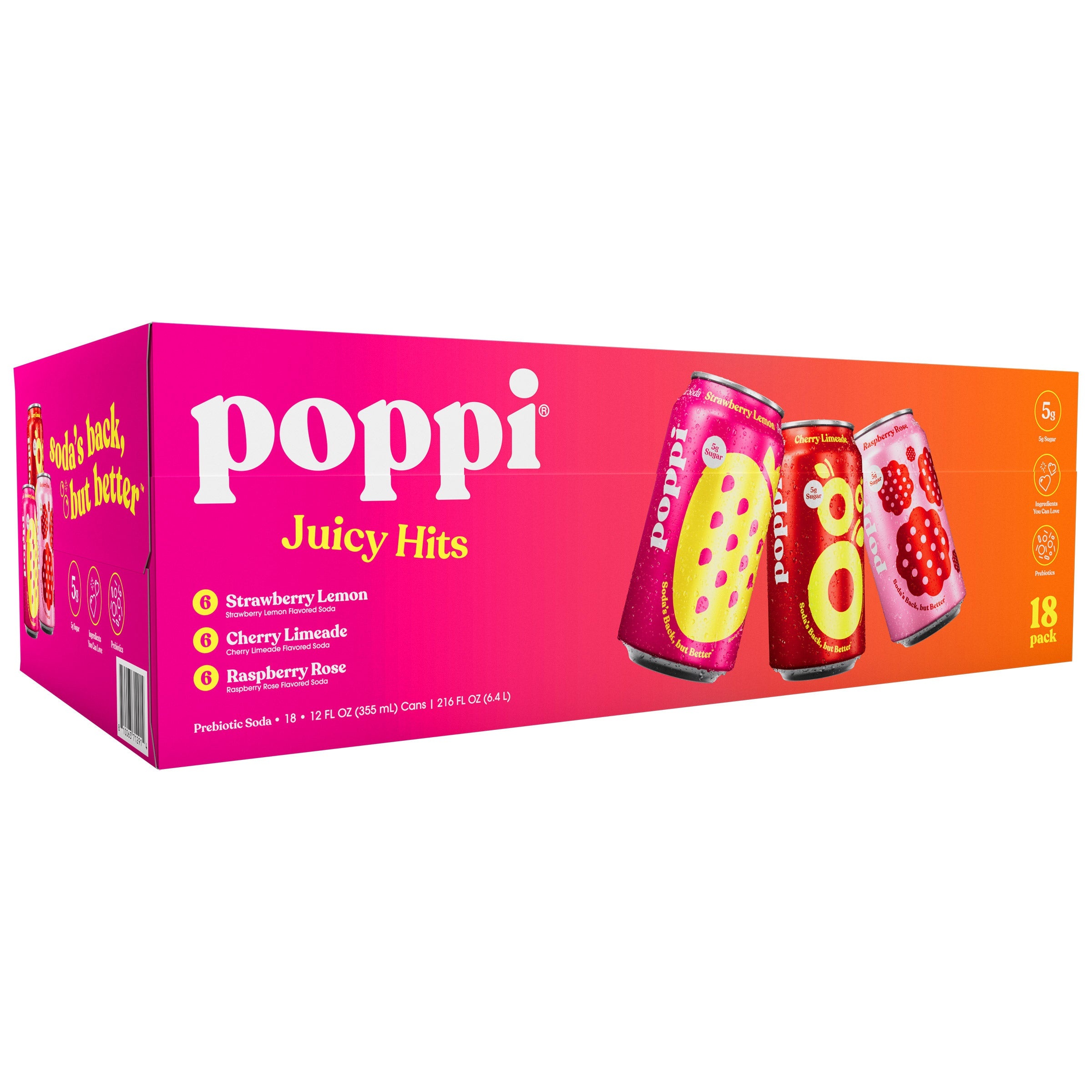 Poppi Prebiotic Soda Juicy Hits Variety Pack at Costco