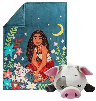 Disney Moana throw blanket & Pua Cuddleez plush