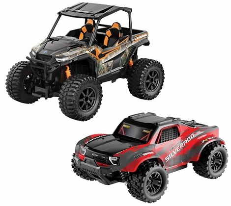 Motor Dayz RC Polaris Camos, Golf Cart with lights & sounds & Elite GM truck & sportscar