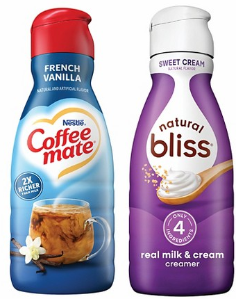 Select Coffee mate & Natural Bliss creamer & cold foam