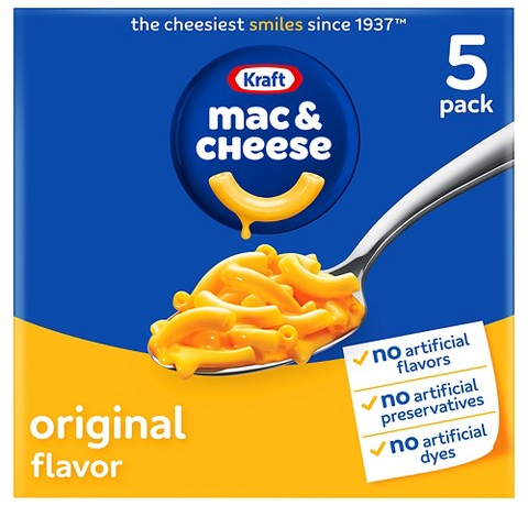 Kraft original 5-pk. mac & cheese