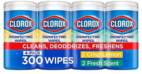 Clorox 4-pk. 300-ct. disinfecting wipes