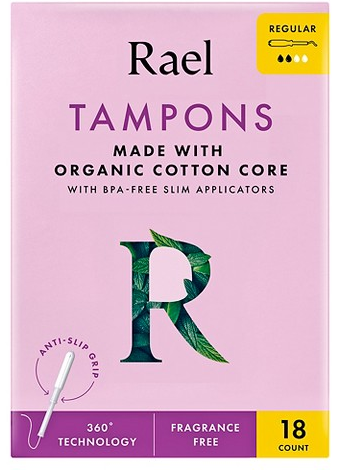 Rael 18-ct. slim applicator tampons