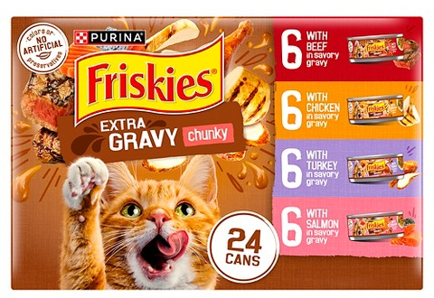 Purina Friskies Extra Gravy Chunky 24-ct. variety pack wet cat food