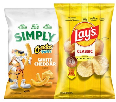 Select Lay’s, Lay’s Kettle, Simply, Smartfood & Cantina snacks