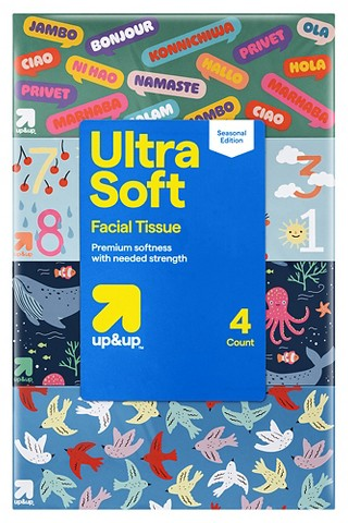 up&up™ ultra soft 4-pk. limited-edition facial tissue