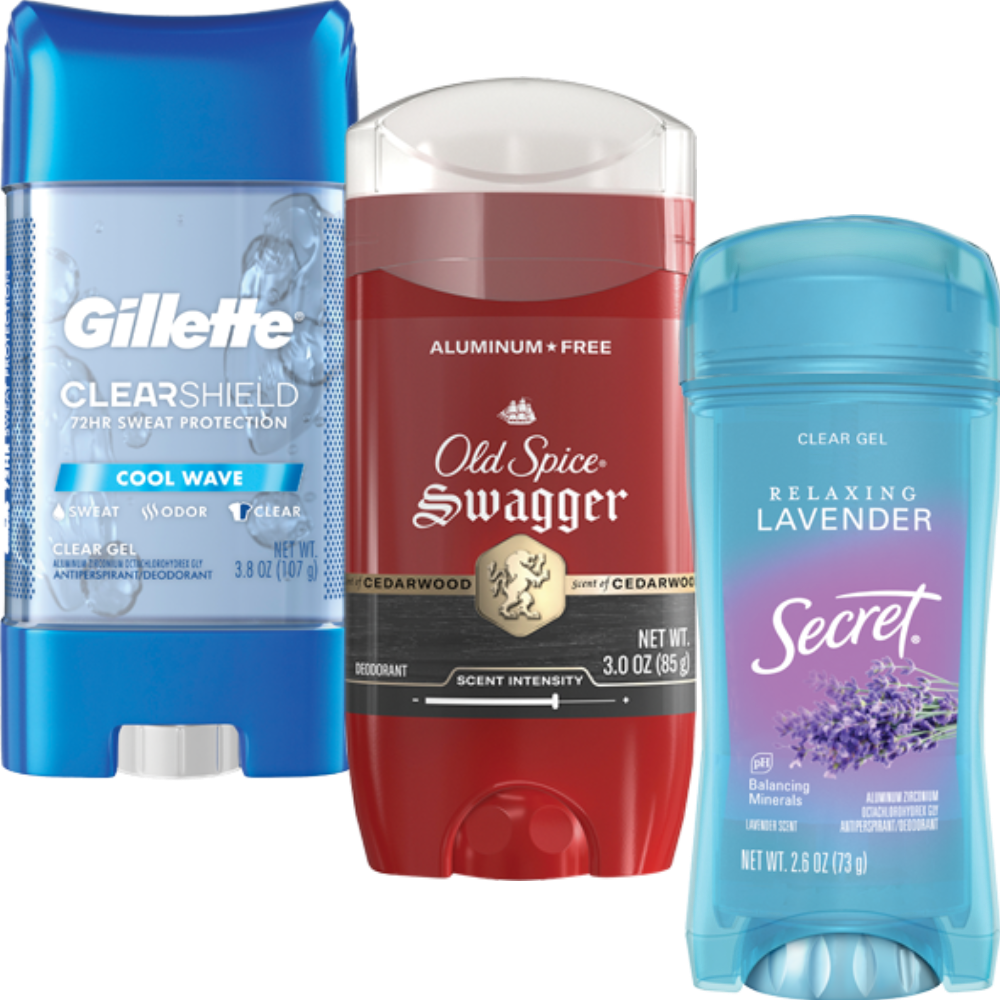 Gillette, Old Spice or Secret Cream, Spray or Solid Deodorant