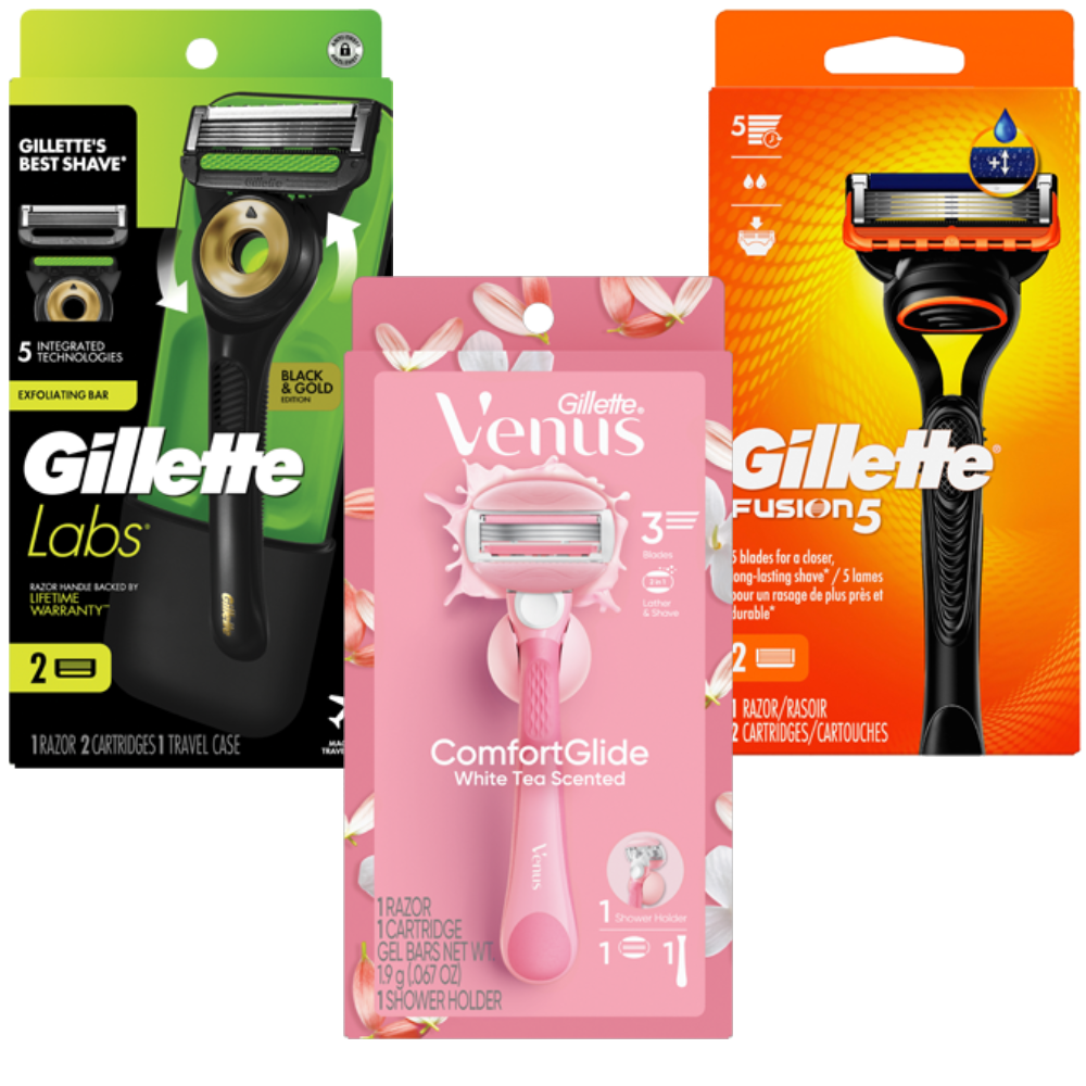 Gillette or Venus Cartridges, Razors or Razor Systems