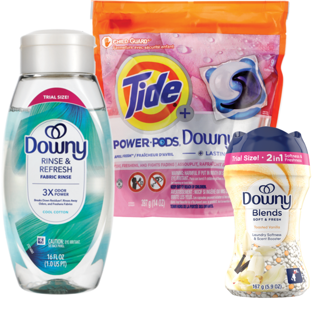 Bounce, Downy or Tide Laundry Care