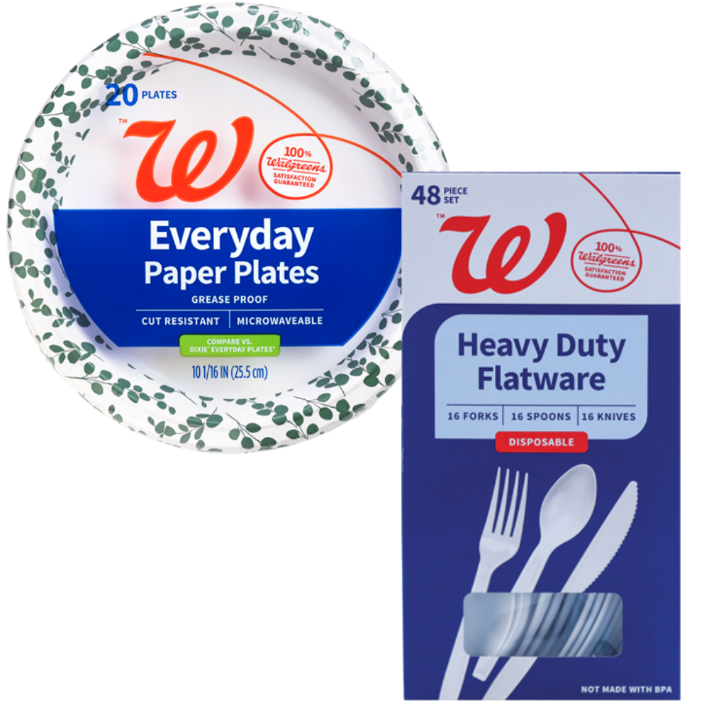 Complete Home™ or Walgreens Disposable Tableware