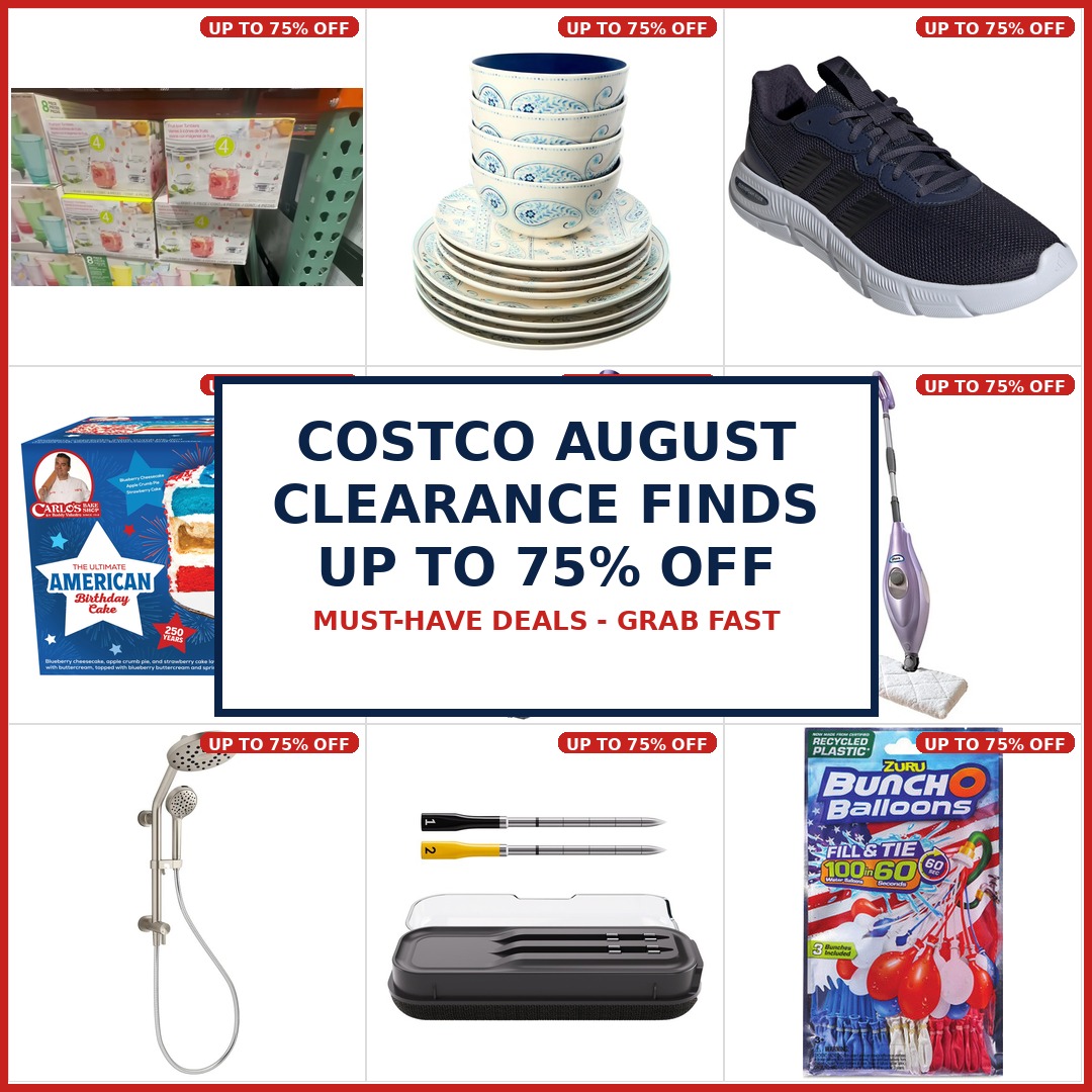 Costco August 2026 Clearance Finds up to 75% off hero