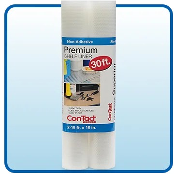 Con-Tact Shelf Liner, 18" X 15', 2-Pack