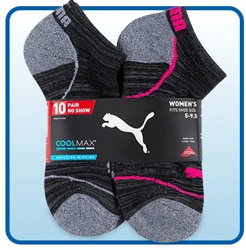 PUMA Women's No Show Sock, 10-Pair