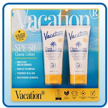 Vacation Classic Sunscreen Lotion, SPF 50, 6 fl oz Duo