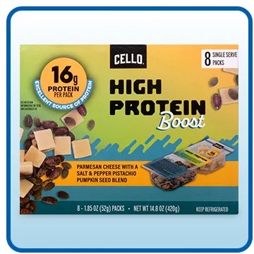 Cello High Protein Boost Single Serve Snack Packs, 1.85 oz, 8-Count