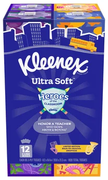 Kleenex Ultra Soft Facial Tissue, 3-Ply, 85-count, 12-pack