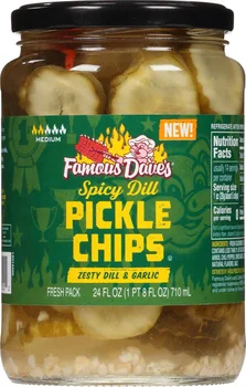 Famous Dave's Spicy Dill Pickle Chips - Zesty Dill & Garlic, 24 oz
