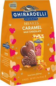 Ghirardelli Milk Chocolate Caramel Hearts, 2.7oz Bag