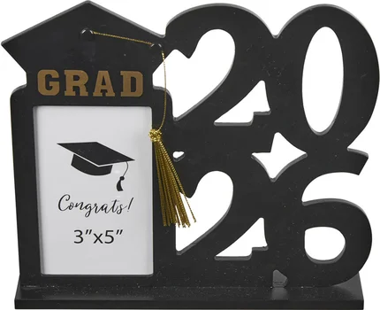 Graduation 2026 Black Photo Frame Décor, 3x5 in