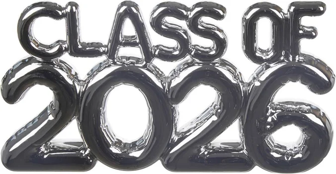 Graduation Class of 2026 Metallic Silver Table Runner