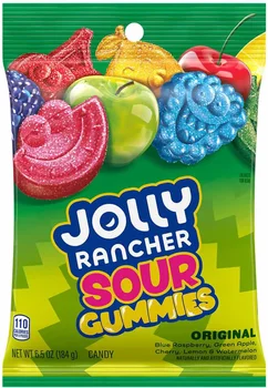 Jolly Rancher Sour Gummies Original Assorted Fruit Flavored Candy, 6.5 oz
