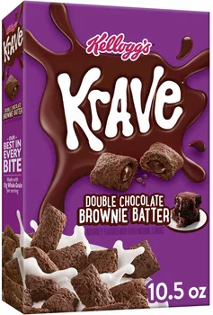 Kellogg's Krave Breakfast Cereal, Double Chocolate Brownie Batter, 10.5 oz