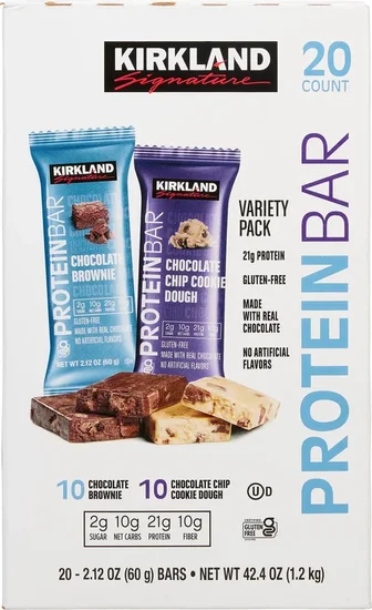 Kirkland Signature Protein Bar, Variety Pack, 2.12 oz, 20-count
